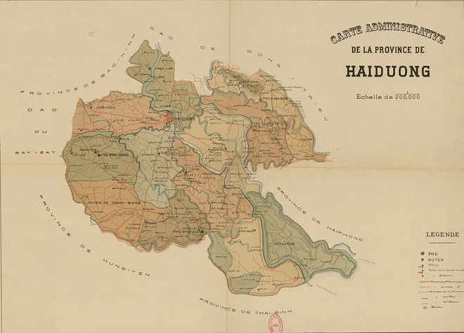Bản đồ tỉnh Hải Dương năm 1891.