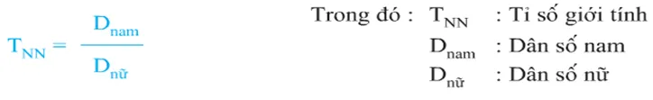 Công thức tính cơ cấu dân số theo giới