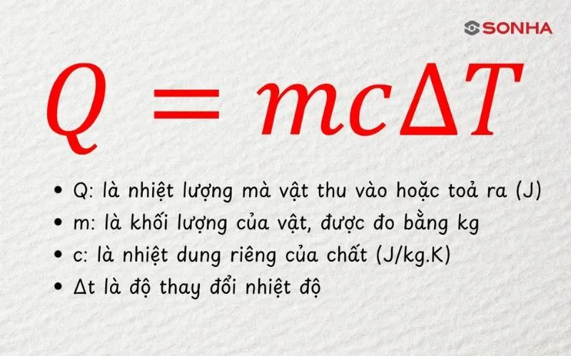 Công thức cơ bản để xác định nhiệt dung riêng của vật liệu