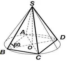 Hình chóp tứ giác đều với cạnh đáy 'a' và công thức diện tích.