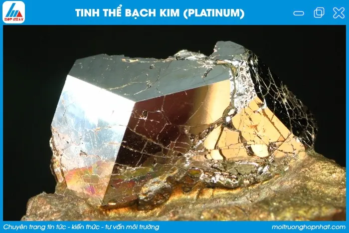 Tinh thể Bạch kim Platinum với màu trắng bạc đặc trưng