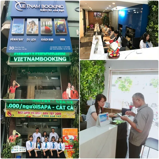 Đội ngũ tư vấn viên của Vietnam Booking đang hỗ trợ khách hàng