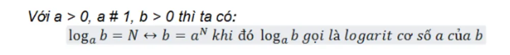 công thức logarit