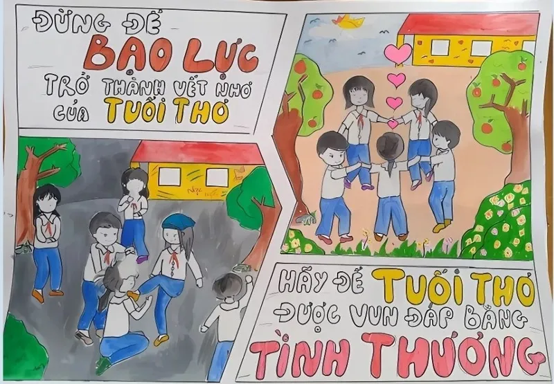 Tranh cổ động về phòng chống tệ nạn cho giới trẻ
