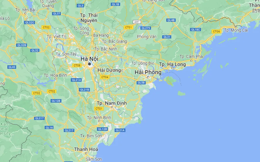 Bản đồ vị trí địa lý của Hà Nội sau khi mở rộng