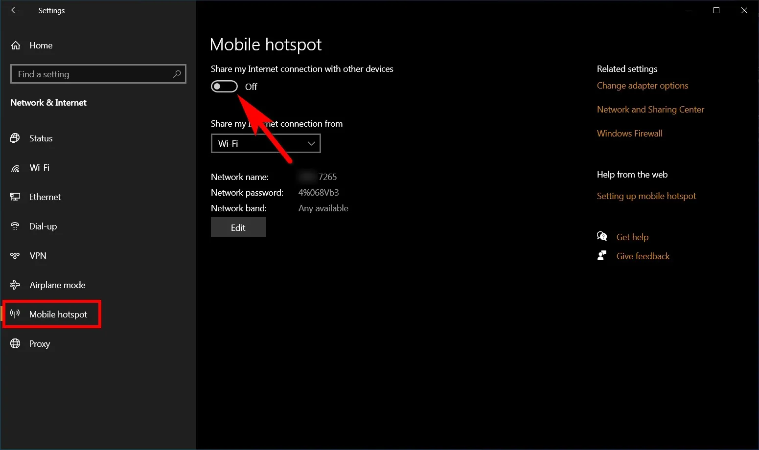 Bật tính năng Mobile Hotspot trên Windows