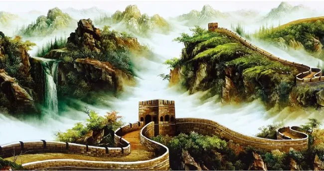 Tranh Vạn Lý Trường Thành với vẻ đẹp trường tồn theo năm tháng, mang ý nghĩa bền vững